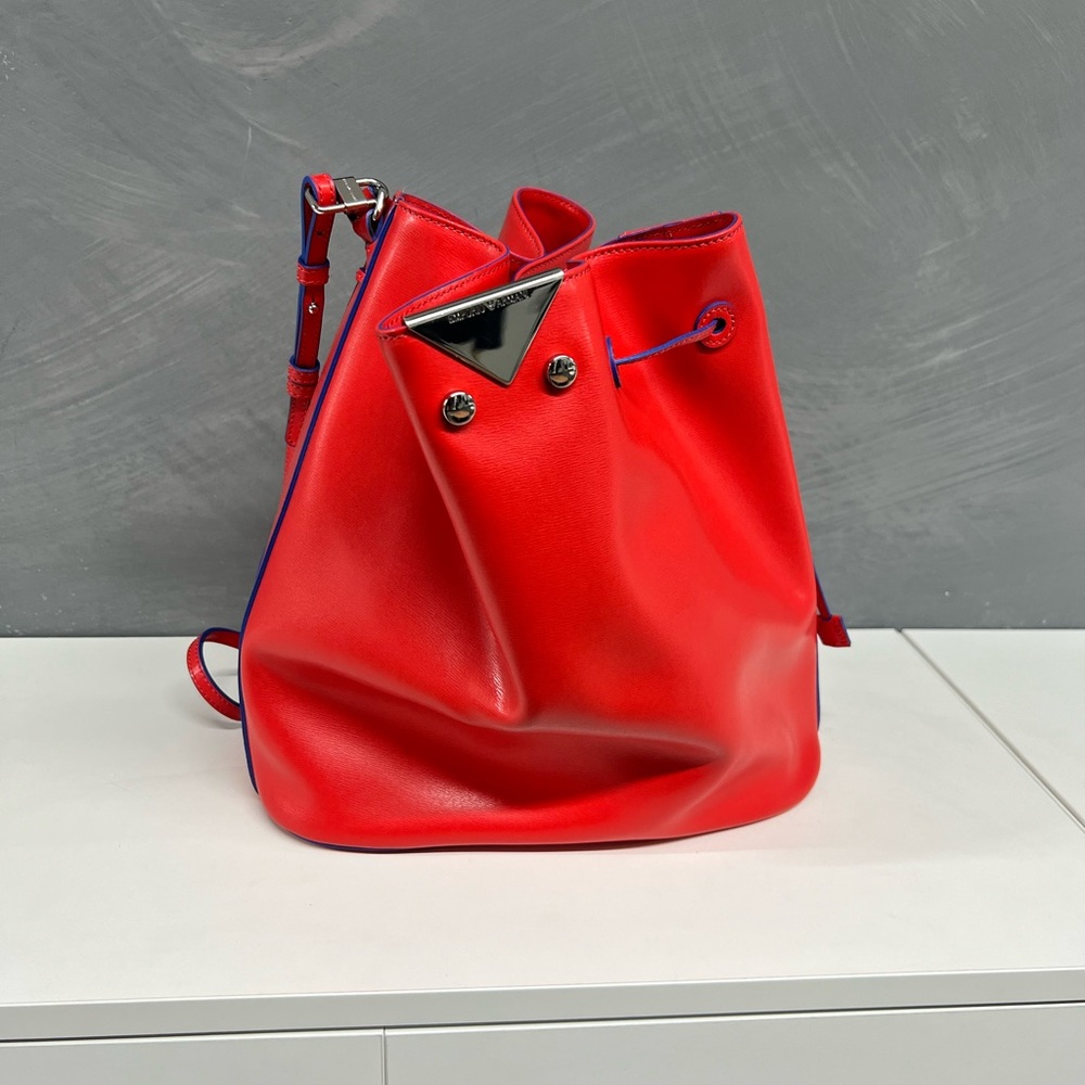 Emporio Armani Red Bucket Bag - Picture 1 of 10